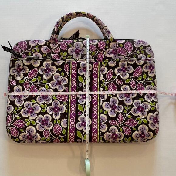 Vera Bradley Floral Cotton Hard Shell Laptop Case in Plum Petals Print 12 x 17 - Picture 7 of 12